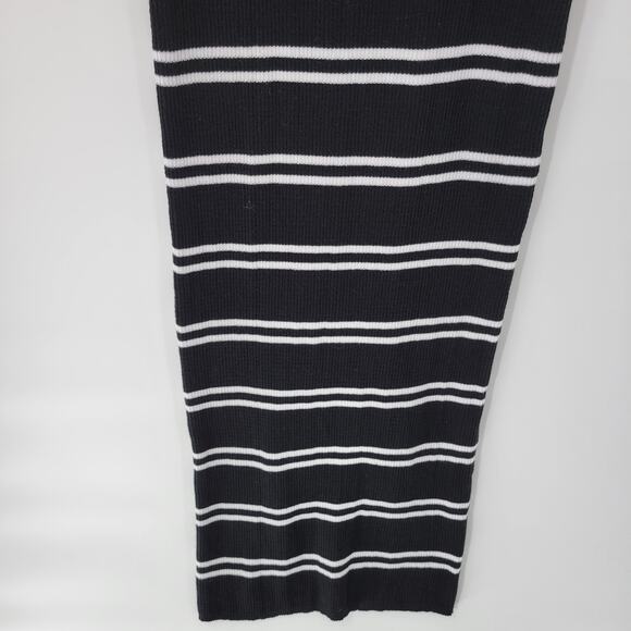 C+D+M Womens Tank Dress‎ XL Black White Ribbed Knit Pullover Spaghetti Straps - Picture 6 of 12